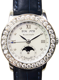 Blancpain Leman Biały/Skóra Ø33.7 mm 2360-1991A-55A