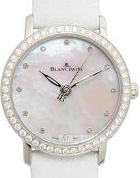 Blancpain Ultraplate Biały/Skóra Ø29.2 mm 6102-4654-95A