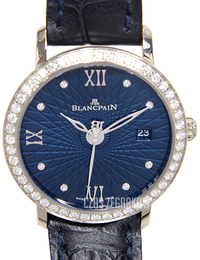 Blancpain Villeret Niebieski/Skóra Ø29 mm 6102C-1929-55A