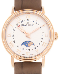 Blancpain Villeret Biały/Skóra Ø29.2 mm 6106-3642-55A