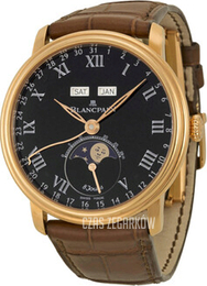 Blancpain Villeret Czarny/Skóra Ø42 mm 6639-3637-55B