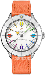 Breitling Superocean Heritage 57 Biały/Skóra Ø38 mm A10340A11A1X1