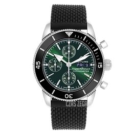 Breitling Superocean Heritage Chronograph 44 Zielony/Guma Ø44 mm A13313121L1S1
