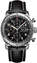 Breitling Aviator 8 B01 Chronograph 43 Czarny/Skóra Ø43 mm A13316101B1X2