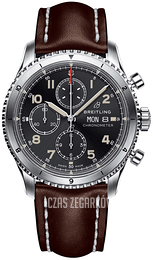 Breitling Aviator 8 Chronograph 43 Czarny/Skóra Ø43 mm A13316101B1X3