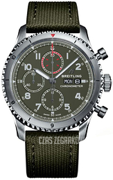 Breitling Aviator 8 Chronograph 43 Zielony/Skóra Ø43 mm A133161A1L1X1