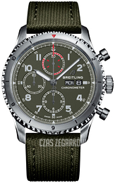 Breitling Aviator 8 Chronograph 43 Zielony/Skóra Ø43 mm A133161A1L1X2