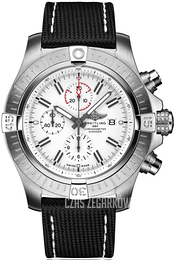 Breitling Avenger Chronograph 48 Biały/Skóra Ø48 mm A133751A1A1X2