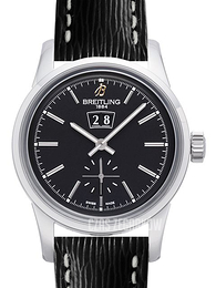 Breitling Transocean Czarny/Skóra Ø38 mm A1631012-BD15-218X-A18BA.1