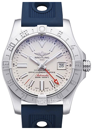 Breitling Avenger II GMT Srebrny/Guma Ø43 mm A3239011-G778-203S-A20D.2