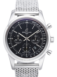 Breitling Transocean Chronograph 38 Czarny/Stal Ø38 mm A4131012.BC06.149A