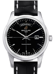 Breitling Transocean Day & Date Czarny/Skóra Ø43 mm A4531012-BB69-743P-A20BA.1