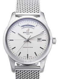 Breitling Transocean Day & Date Srebrny/Stal Ø43 mm A4531012.G751.154A