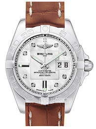 Breitling Galactic 41 Biały/Skóra Ø41 mm A49350L2-A702-722P-A18BA.1