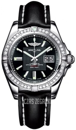 Breitling Galactic 41 Czarny/Skóra Ø41 mm A49350LA-BA07-428X-A18BA.1