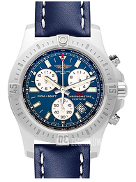 Breitling Colt Chronograph II Niebieski/Skóra Ø44 mm A7338811-C905-105X-A20BA.1