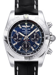 Breitling Chronomat 44 Niebieski/Skóra Ø44 mm AB011012-C789-743P-A20BA.1