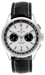 Breitling Premier Chronograph 42 Srebrny/Skóra Ø42 mm AB0118221G1P1