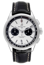 Breitling Premier Chronograph 42 Srebrny/Skóra Ø42 mm AB0118221G1P2