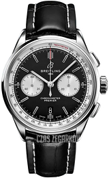 Breitling Premier B01 Chronograph 42 Czarny/Skóra Ø42 mm AB0118371B1P2