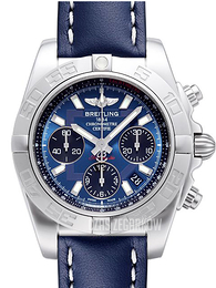 Breitling Chronomat 41 Niebieski/Skóra Ø41 mm AB014012-C830-113X-A18BA.1