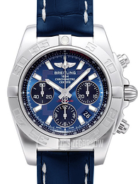 Breitling Chronomat 41 Niebieski/Skóra Ø41 mm AB014012-C830-718P-A18BA.1
