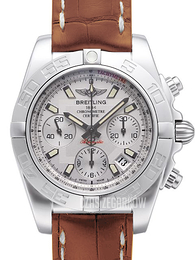 Breitling Chronomat 41 Srebrny/Skóra Ø41 mm AB014012-G711-722P-A18BA.1