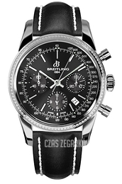 Breitling Transocean Chronograph Czarny/Skóra Ø43 mm AB015253-BA99-435X-A20BA.1