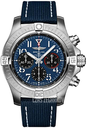 Breitling Avenger B01 Chronograph 45 Niebieski/Skóra Ø45 mm AB01821A1C1X1