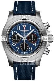 Breitling Avenger B01 Chronograph 45 Niebieski/Skóra Ø45 mm AB01821A1C1X2