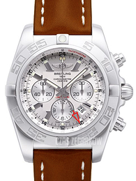 Breitling Chronomat GMT Srebrny/Skóra Ø47 mm AB041012-G719-439X-A20BA.1