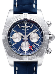 Breitling Chronomat 44 GMT Niebieski/Skóra Ø44 mm AB042011-C851-731P-A20BA.1