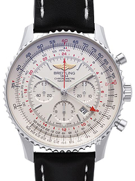 Breitling Navitimer GMT Srebrny/Skóra Ø48 mm AB044121-G783-441X-A20BA.1