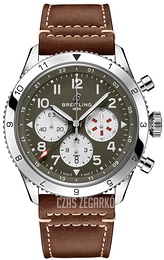 Breitling Super Avi B04 Chronograph 46 Zielony/Skóra Ø46 mm AB04452A1L1X1