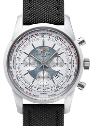 Breitling Transocean Chronograph Srebrny/Tkanina Ø46 mm AB0510U0-A732-104W-A20BA.1