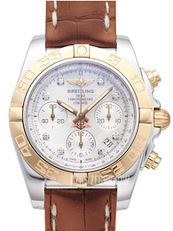 Breitling Chronomat 41 Biały/Skóra Ø41 mm CB014012-A723-722P-A18BA.1