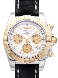 Breitling Chronomat 41 Srebrny/Skóra Ø41 mm CB014012-G713-728P-A18BA.1