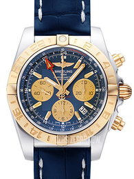 Breitling Chronomat 44 GMT Niebieski/Skóra Ø44 mm CB042012-C858-731P-A20BA.1