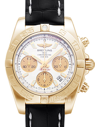 Breitling Chronomat 41 Srebrny/Skóra Ø41 mm HB014012-G713-728P-H18BA.1