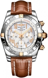 Breitling Chronomat 44 Biały/Skóra Ø44 mm IB011012-A693-737P-A20BA.1