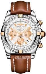 Breitling Chronomat 44 Biały/Skóra Ø44 mm IB011053-A696-433X-A20BA.1
