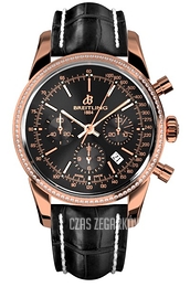 Breitling Transocean Chronograph Czarny/Skóra Ø43 mm RB015253-BB16-743P-R20BA.1