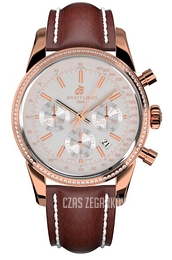 Breitling Transocean Chronograph Srebrny/Skóra Ø43 mm RB015253-G738-437X-R20BA.1