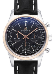 Breitling Transocean Chronograph Czarny/Skóra Ø43 mm UB015212-BC74-435X-A20BA.1