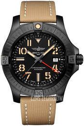 Breitling Avenger Ii Gmt Czarny/Skóra Ø45 mm V32395101B1X2