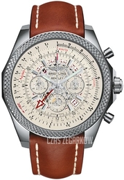 Breitling for Bentley B04 GMT Srebrny/Skóra Ø49 mm AB043112-G774-439X-A20BA.1