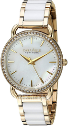 Bulova Caravelle Biały/Stal w odcieniu złota Ø34 mm 44L172