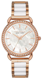 Bulova Caravelle Biały/Stal w kolorze różowego złota Ø34 mm 44L173