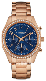 Bulova Caravelle Niebieski/Stal w kolorze różowego złota Ø36 mm 44L196