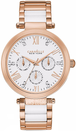 Bulova Caravelle Biały/Stal w kolorze różowego złota Ø38 mm 44N108